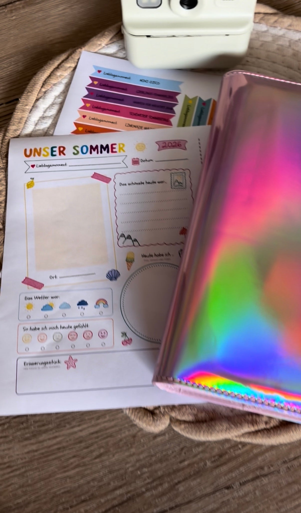 Kreativvorlage - Sommer Bucket Erinnerungsjournal