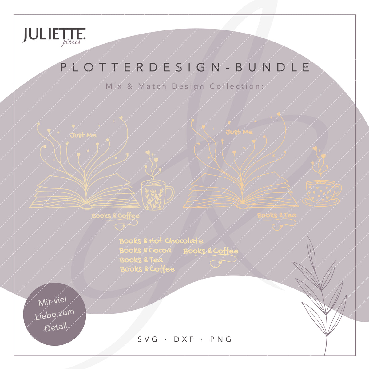 Just Me Books & Coffee | Tea | Hot Chocolate | Cocoa - Plotterdatei